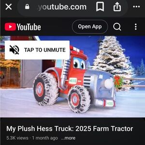 Hess Orange Plush Toy Tractor